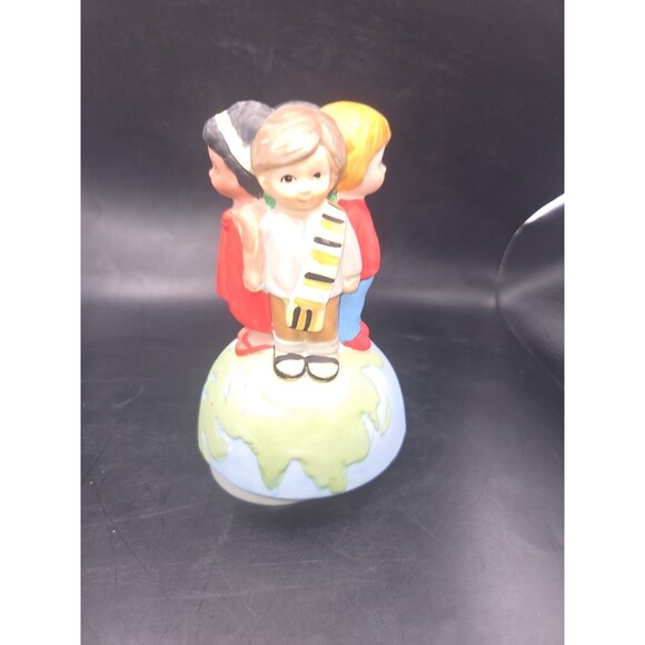 Vintage "We are the World" Music Box USA for Africa Brockman 1985 Ceramic works - Picture 12 of 16